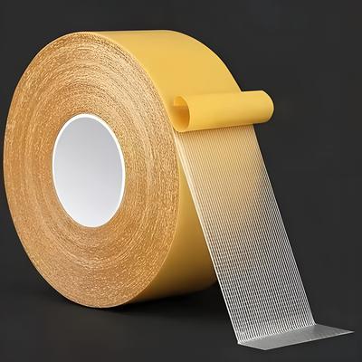 Heavy-Duty Double-Sided Tape,Super Strong Adhesive With Fiberglass Mesh For Walls & Glass, Waterproof Transparent Mounting Tape