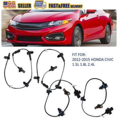 Set Of Front Rear ABS Wheel Speed Sensor For 2012-2015 Honda Civic 57470-TR3-A02
