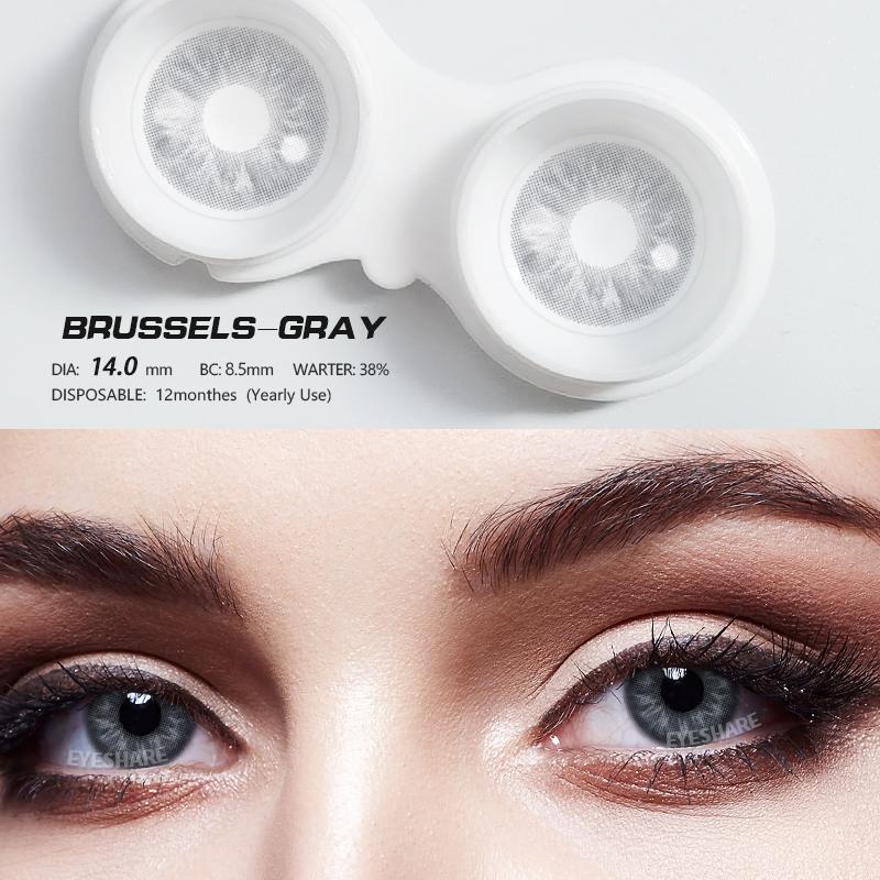 

Eyeshare Цветные контактные линзы, новые цветные красивые синие линзы, фиолетовые модные невидимые мягкие линзы для макияжа глаз, натуральные серые контактные линзы 2 шт.