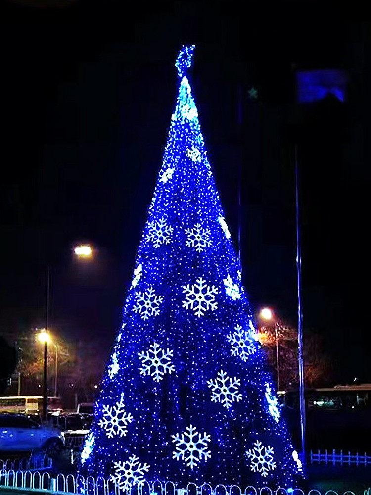 Colorful Outdoor LED Snowflake Lights - Decorative Hanging for Christmas & New Year Atmosphere