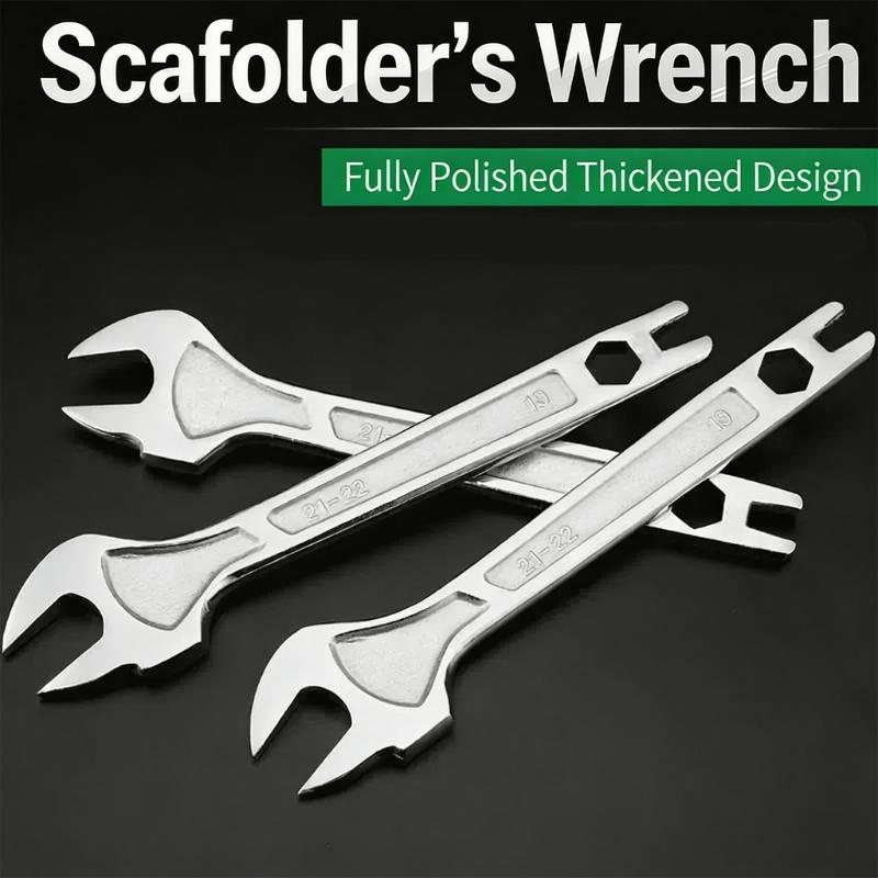 Fixed Double Head Ratchet Wrench Combination Spanner Metal Scaffold Tool Ideal For Builders And Technicians