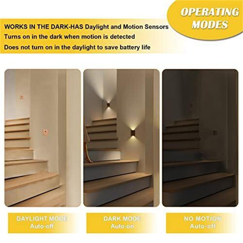 1pcs LED Wall Mounted Lamp Modern Motion Sensor Sconces, Wood Up And Down Lights, For Hallway, Living Room, Attic, Basement