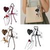 PU Bows Heart Keychain Charm Elegant Bag Accessory Gift For Women Girls Lightweight Bag Pendant For Purse Keys Phone