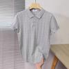 Men'S High-End Light Luxury Jacquard Knitted Short-Sleeved Polo Shirt Men'S Solid Color Ice Silk Lapel Half-Sleeved T-Shirt