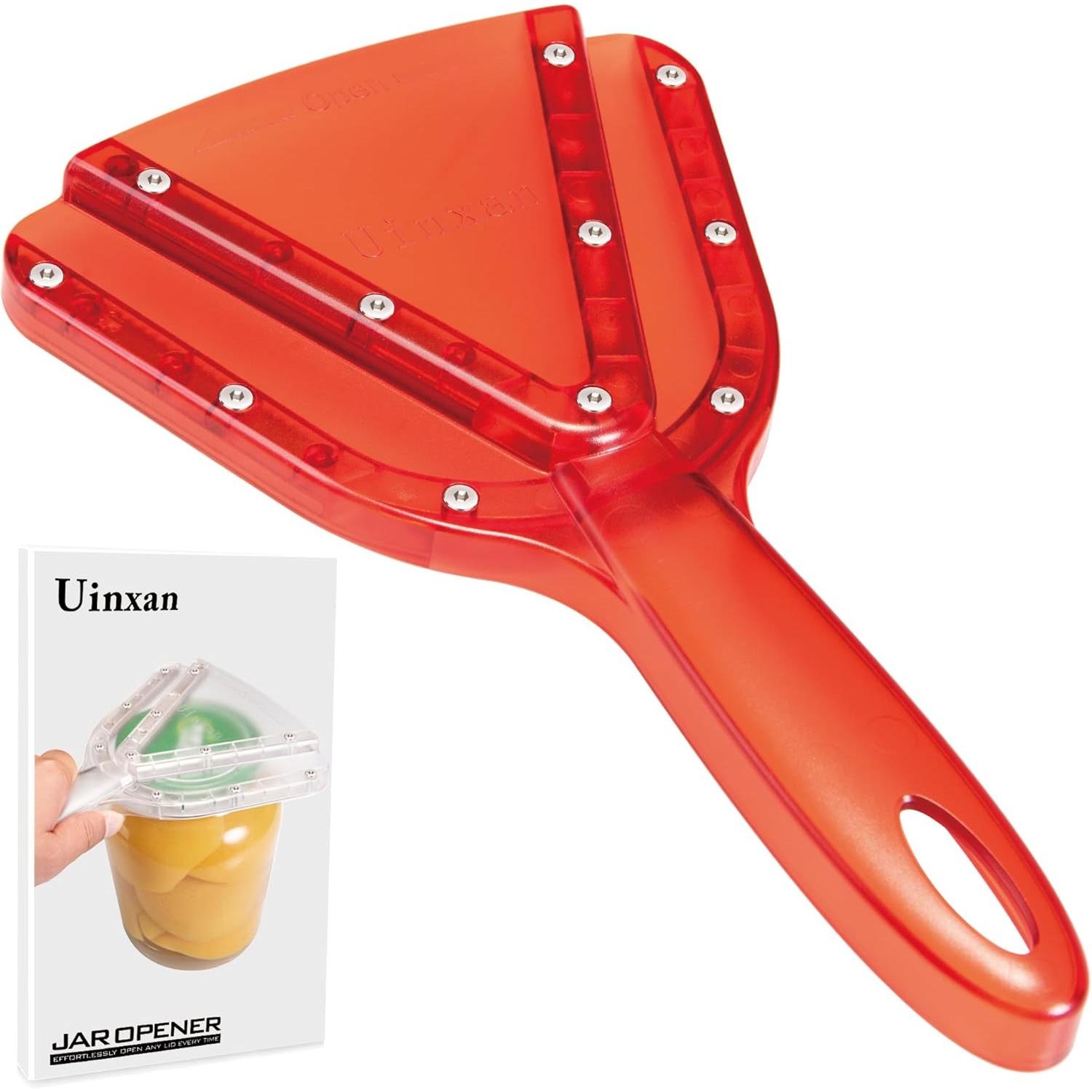 

Jar Opener for Weak Hand & Seniors with Arthritis,Easy Twist Off Bottle Caps,Patent | Unique Kitchen Gadgets,Handheld Lid Top Open червоний