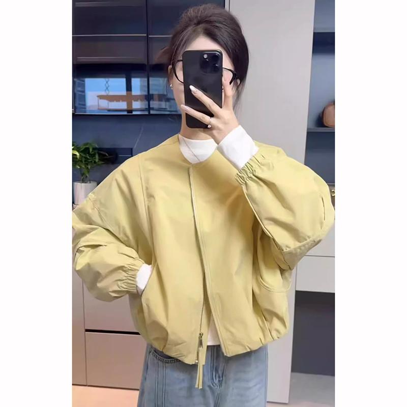 

Women s Coat Loose High Street Spring Bomber Jacket Women Fashion S жовтий