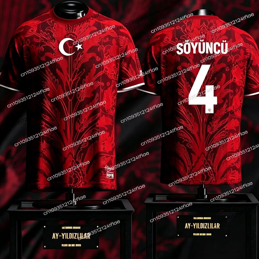 2026 Turkish Men's Football Jersey, Plus Size, Sports Fitness Football Crew Neck Short-Sleeve, Suitable for Outdoor Sports