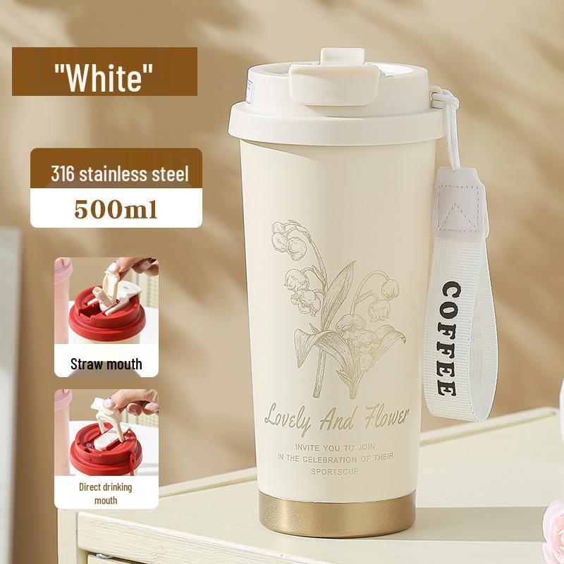 Rising Coffee Smart Temp Display Insulated Travel Cup - Women's High-Value, Large Capacity, Student & Car Friendly