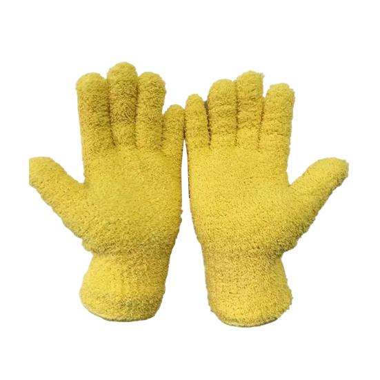 1 Pair Microfiber Dusting Gloves Plant Leaf Cleaning Gloves Fuzzy Dust Removal Gloves for Indoor Plants Furniture Blinds