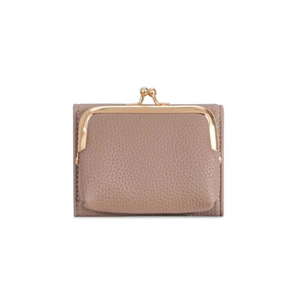 Portable Kiss Lock Wallet Polyester Multiple Card Slots 2 in 1 Card Bag Short Anti-splash Water Leather Coin Purse Students
