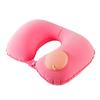 U-shaped Travel Pillow Car Aviation Flight Office Inflatable Neck Pillow Short Plush Cover PVC Support Headrest Soft Care Pad