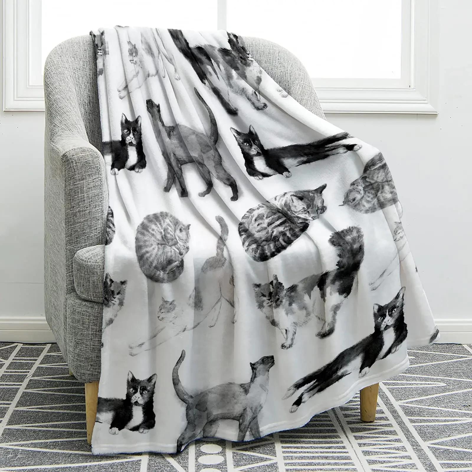 

Кружка Кошка Плед Забавный Дизайн Котенок Кофе Фланелевый Плед Подарки Мягкий Теплый Уютный Плед для Кровати Дивана Дивана Все Сезоны 30x40in