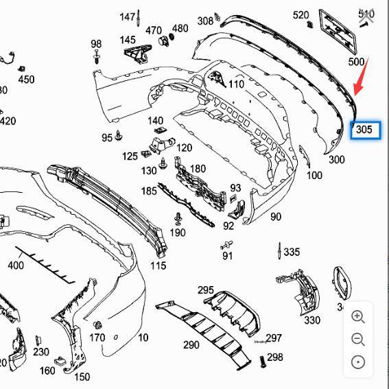 Bright Black AMG Rear Bumper Lower Surround Trim for Mercedes-Benz GLC260 W253