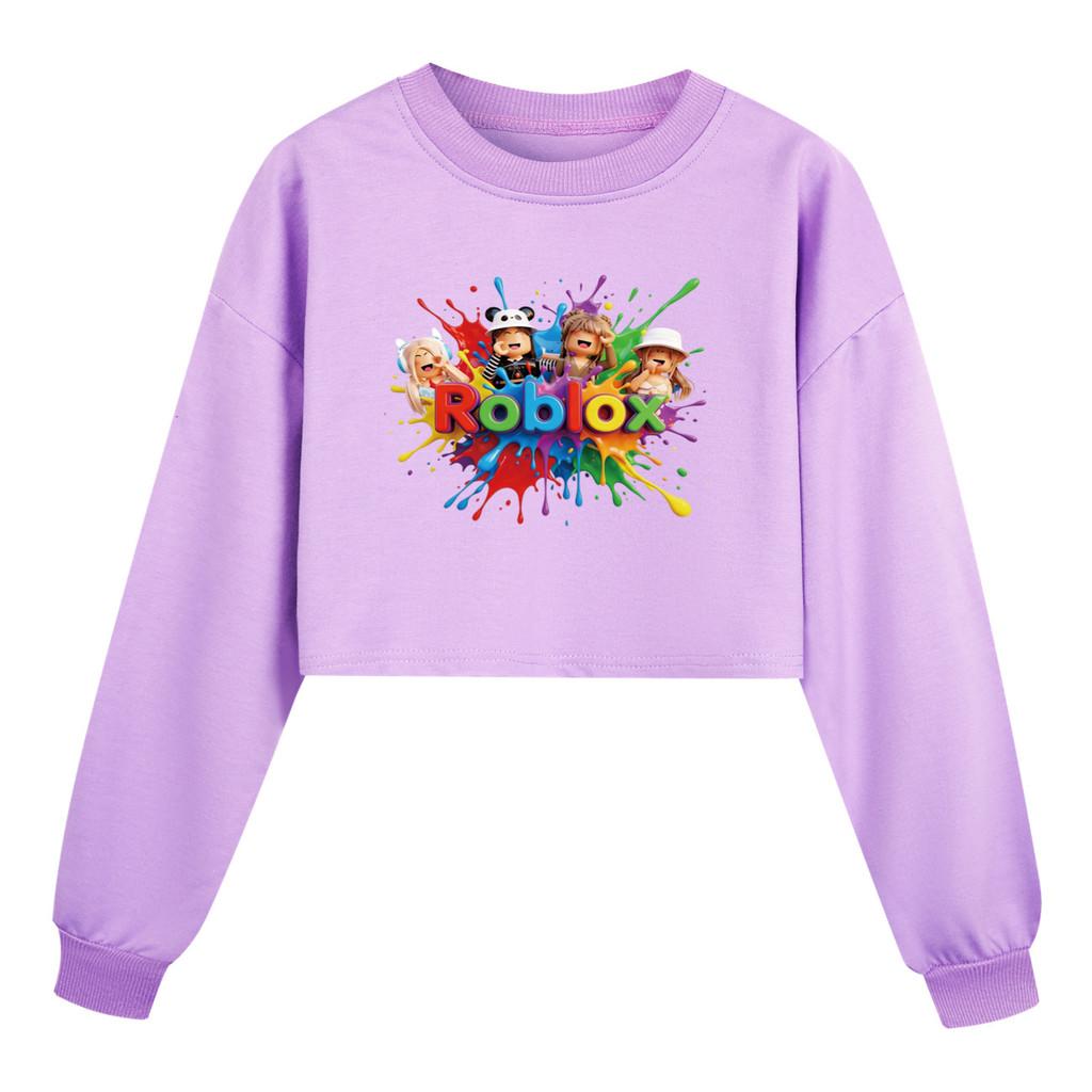 5575 Casual Fashion Kids Girls Roblox Printed Long Sleeves Sweatshirt 110cm фиолетовый