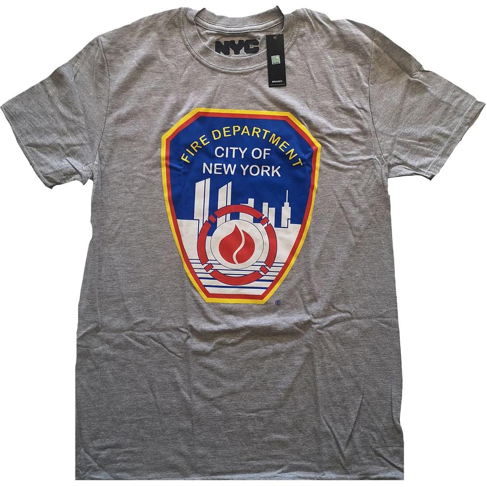 New York City Unisex Tshirt Fire Dept Badge S