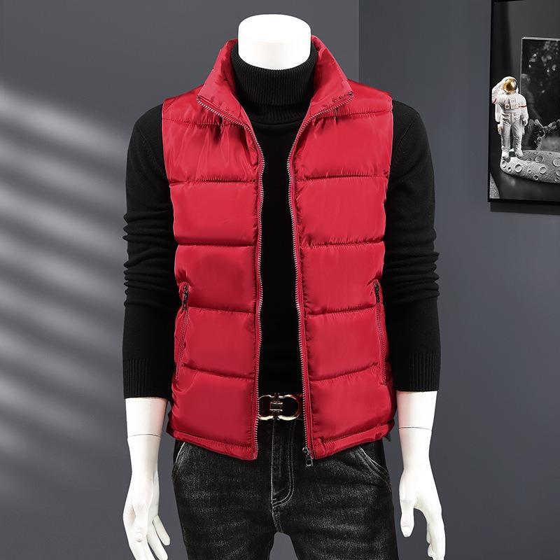 Vest Men's Autumn and Winter Thickened Down Cotton Vest Winter Vest Vest Stand-up Collar Sports Trend Couple Vest