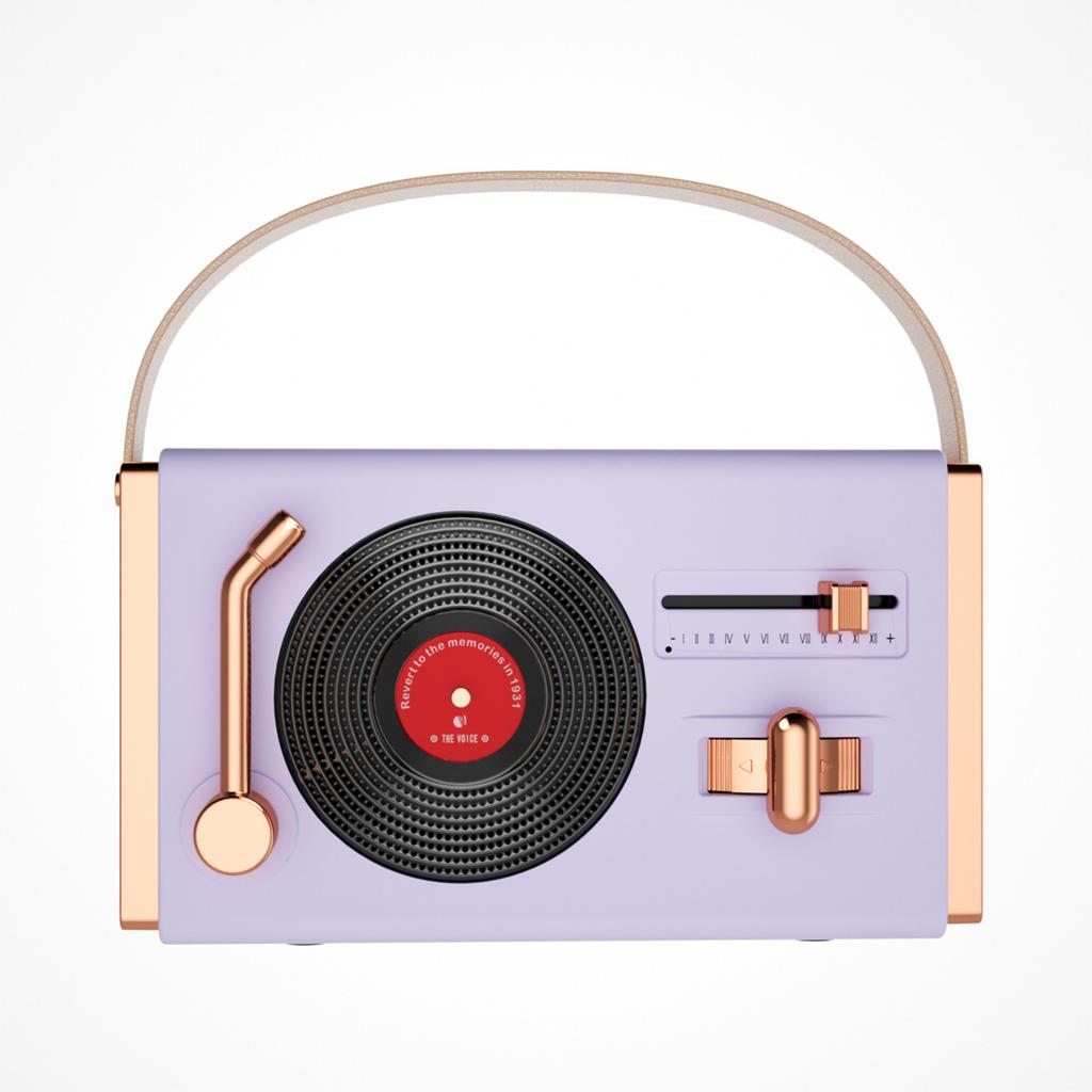 Mini Retro Bluetooth Speaker Card U Disk Gift Vinyl Record Player Desktop Portable Speaker