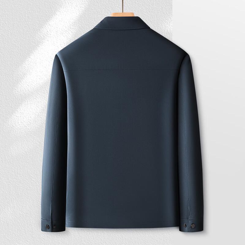 MONTAGUT Men's Business Turn-down Collar Jacket with Chinese Print Lining