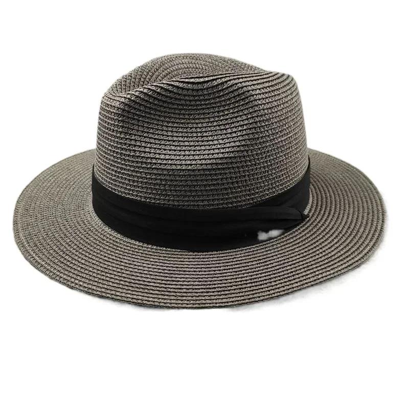 Taglia Larga XL 61-64 cm Cappelli Panama Uomo Donna Spiaggia Cappello di Paglia a Tesa Larga Cappello Estivo da Sole da Donna Taglia Larga Cappello Fedora 55-57 cm 58-60 cm