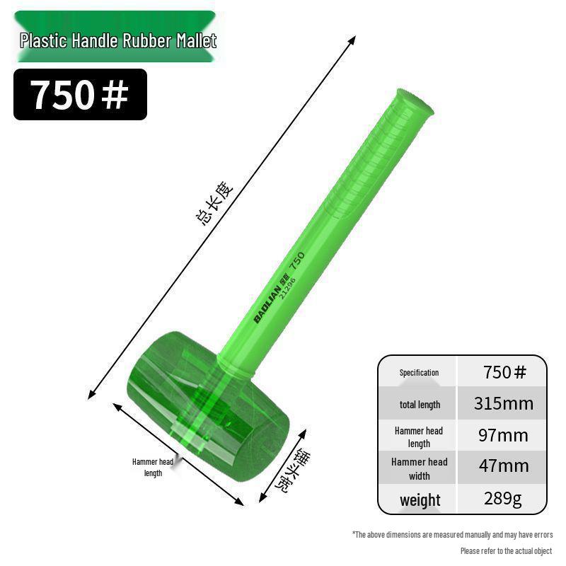 

Shockproof Octagonal Rubber Hammer for Flooring Installation - High Elasticity, Green Transparent Woodworking Tool