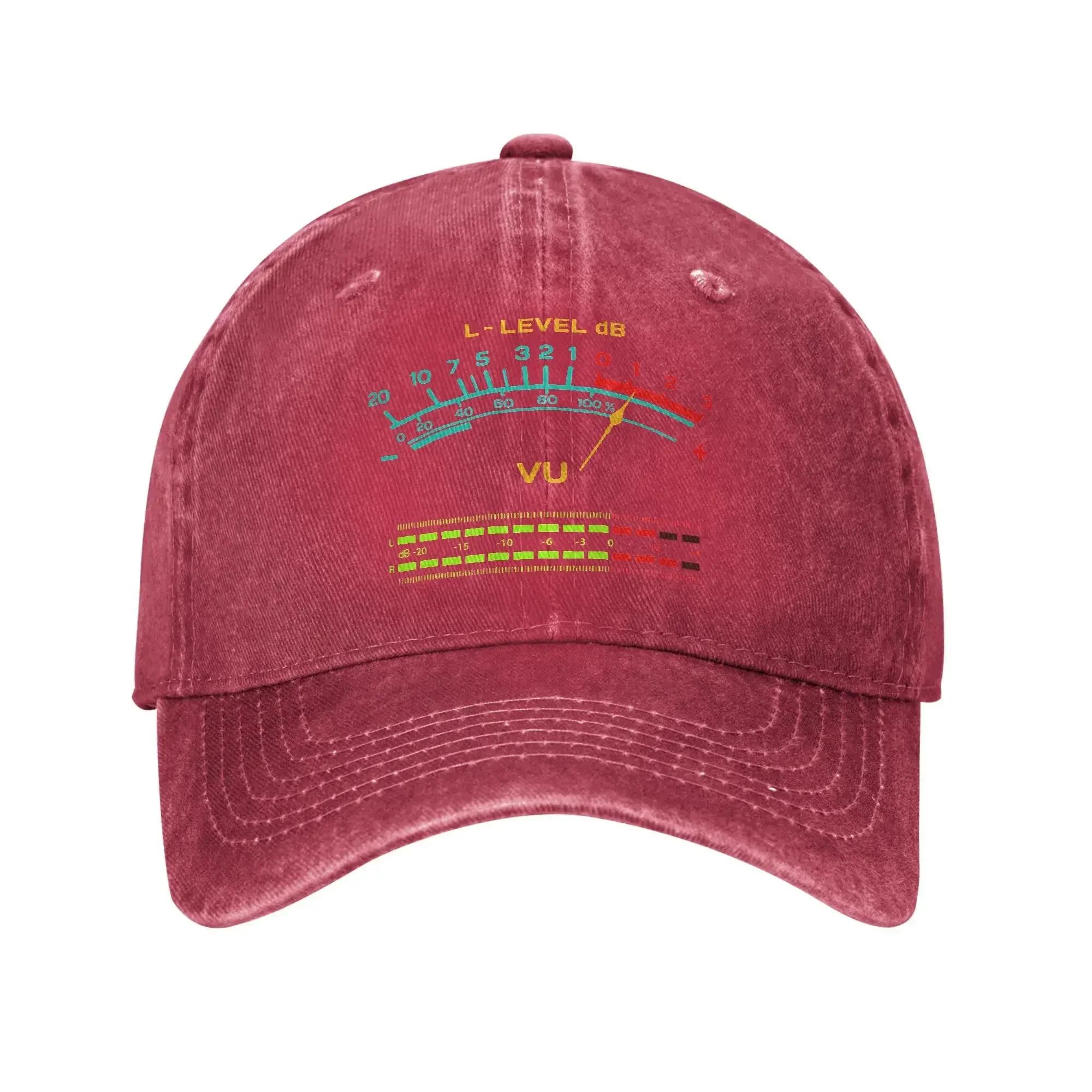 Retro VU Meter Vintage Hi Fi Audio Stereo Sun Baseball Cap Summer Music Sound Trucker Hat SunProof Gym Hats Unisex Baseball Caps One Size