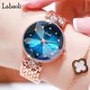 Stainless Steel Wristwatch for Perfect for Business or a Gift for Available In Rose Gold and Stylish, Cute, Waterproof, Women, Her. Blue.