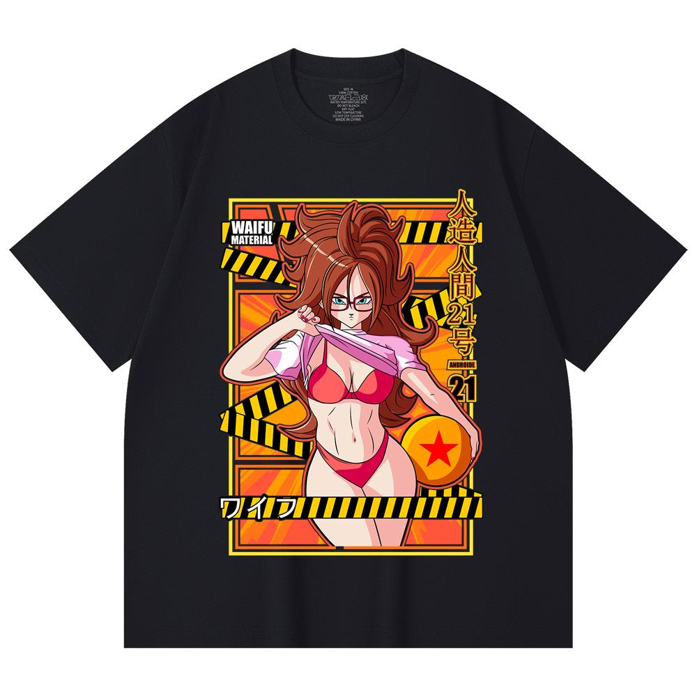 230 Gsm 100% Cotton Dragon Ball V25 Android 21 Waifu Print Unisex Heavy Cotton T Shirt