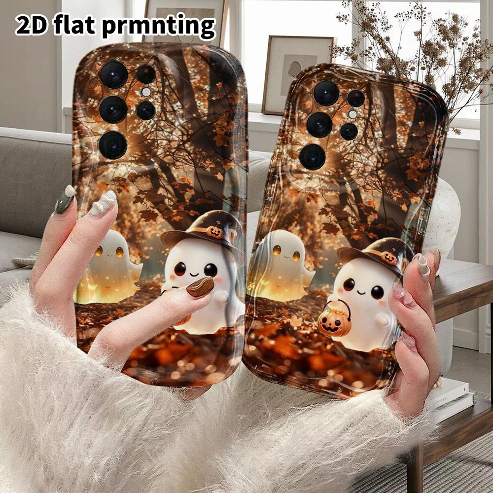 Phone Case: 2D Flat Samsung Galaxy A34 A35 M05 M06 S20 S22 S21 FE Plus 5G Protective Case, Couple Style, Partner Ghost, Christmas and Halloween Gift