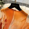 Französisches Kleid für Damen, leicht, luxuriös, schweres Plissee, schmal, langes Design, Swoosh-Druck