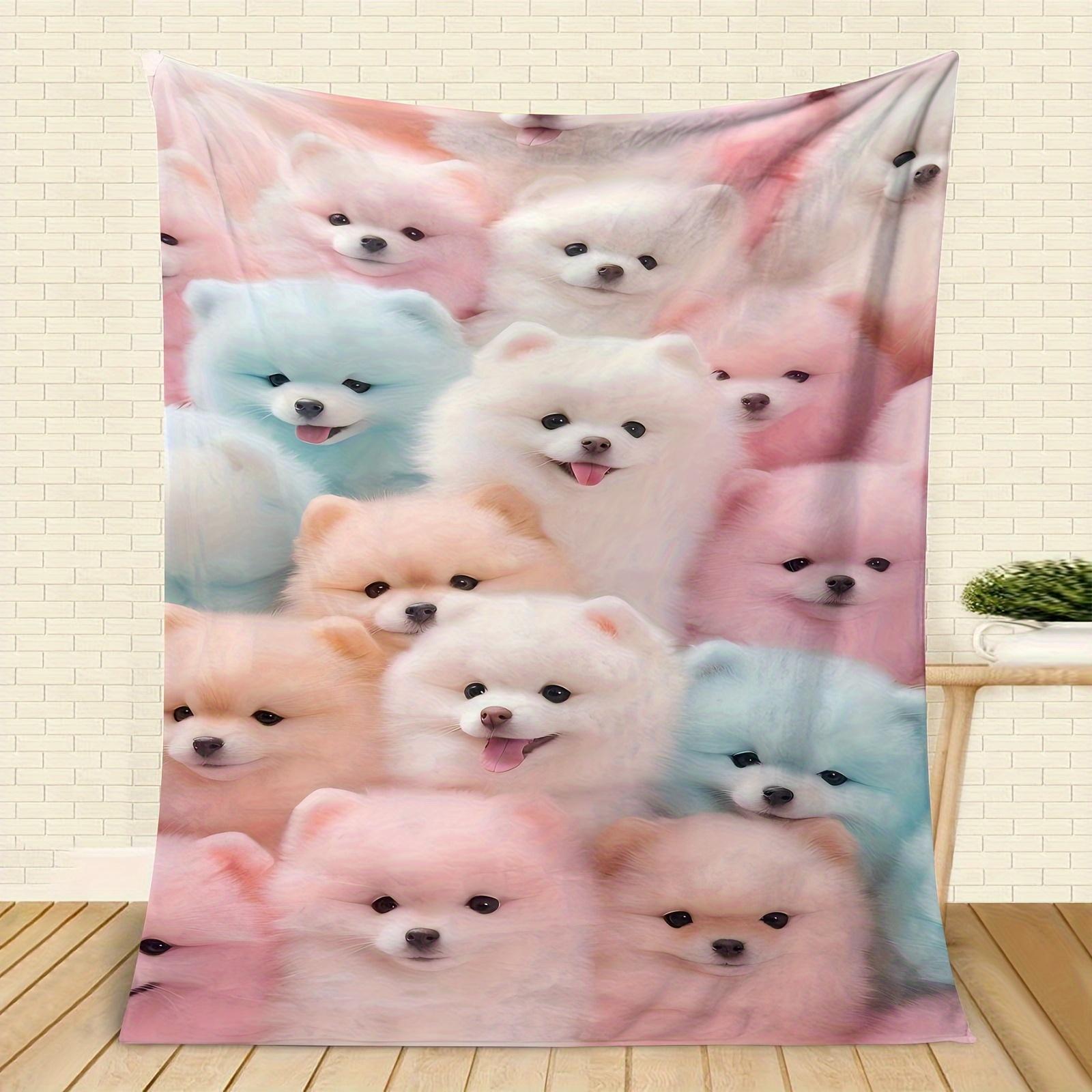 

Adorable Pomeranian Puppy Blanket - Soft Cozy Throw with Pastel Colors, Perfect for Bedroom Decor, Unique Gift for Dog Lovers 75x90cm
