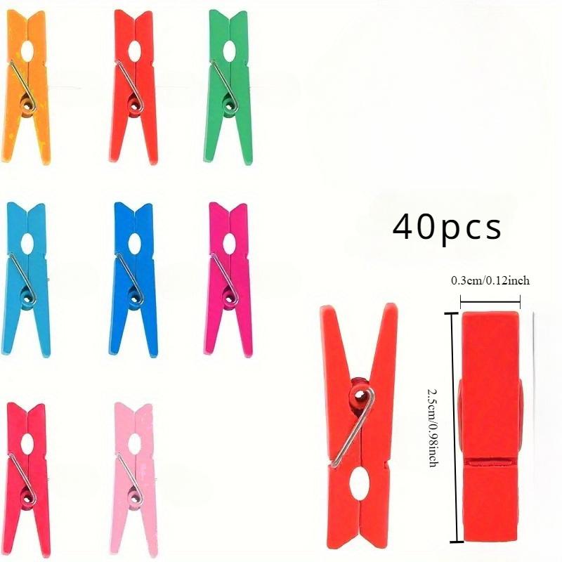 20pcs Of Colored Push Pins With Wooden Clips, Convenient For Displaying Other Items, Suitable For Handicrafts, Schools, Offices