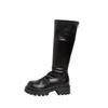 ~ Autumn and winter new thick-soled thick-heeled pleated medium and high elastic stacking boots women's knee boots