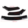 Front Bumper Lip Splitter Kit Gloss Black High Toughness Front Spoiler Body Kit Front Bumper Chin Front Bumper Lip Splitter