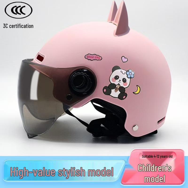 3C Certified Kids' Electric Bike Helmet: Cute, Breathable, Lightweight, Sun-Protective for Boys & Girls