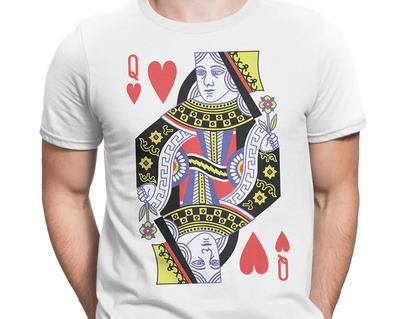 Herz Dame Herren/Damen T-Shirt S-XXL, Lustig, Spielkarte, Glücksspiel, Poker, Black Jack, Magie, Cooles Geschenk!