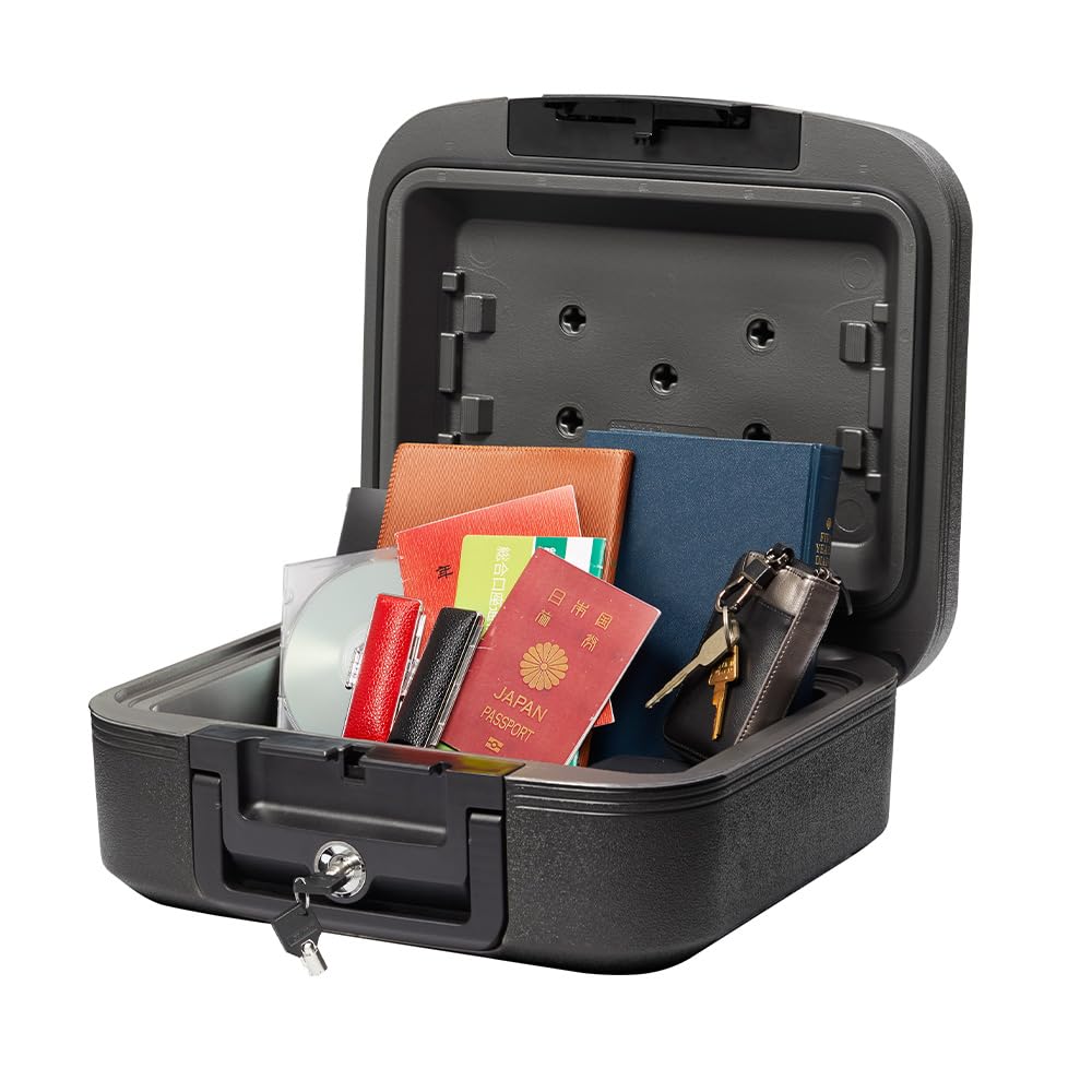 SENTRY Home ETL Certified UL Certified Storage Box with A4 Tubular CHW20201 Safe, 72-Hour Waterproof, 30-Minute Fireproof, 7.8L Carry-On Key, Size,