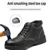 Scarpe antinfortunistiche da lavoro uomo anti-schiacciamento e anti-perforazione modello quattro stagioni con puntale in acciaio costruzione resistente all'usura cantiere leggero
