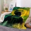 Atmungsaktive und warme Flanelldecke mit Aufdruck einer brasilianischen Fußballlegende, ein stilvolles Geschenk für Zuhause, geeignet für Zuhause, Büro und als Tagesdecke. 15a133