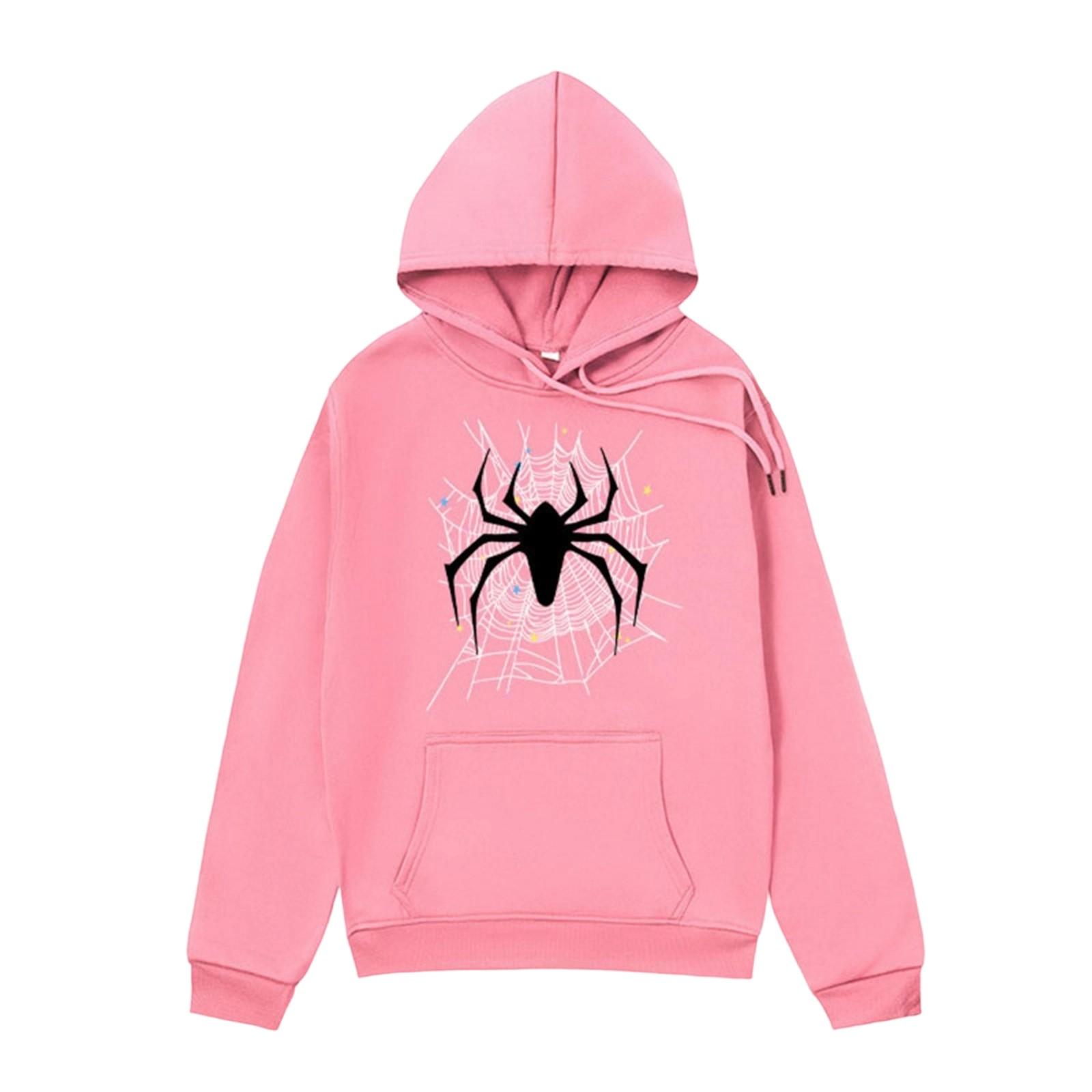 

Женская модная повседневная универсальная повседневная толстовка с капюшоном, повседневная толстовка с длинными рукавами и нашивками сверху L розовый