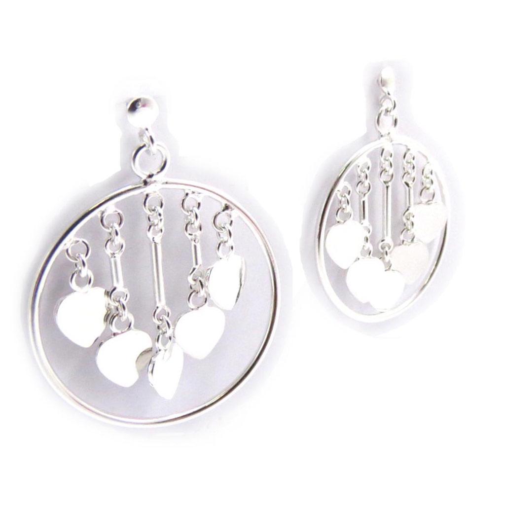 Les Trésors De Lily [J6027] – Silberne „Love“-Ohrringe (rhodiniert) – 25 mm