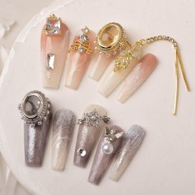 Nail Art Metal Three-dimensional Non-falling Shining Sparkling Flower DIY Rust-proof Flower Chain Pendant Butterfly Nail