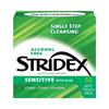 Stridex Sensitive Pads 55 Blätter Pickel, Poren, Peeling, Mitesser und Talgentfernung Reinigungstücher, 1 Stück, 55 Blätter