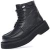 Fashion Fashion Mens Lace Up Walking Boots Leather Male Casual Shoes High Quality Comfortable Motorcycle Boots New High Top Man Botas