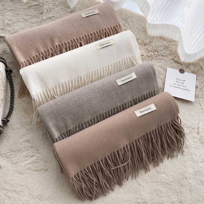 Korean Style Women's Imitation Cashmere Scarf: Cozy Autumn and Winter Shawl for Men and Women