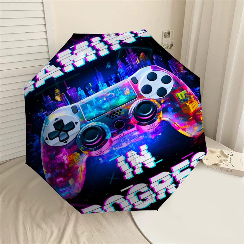 1 Stück Gaming-Fortschrittsmuster Regenschirm Design Automatisches Öffnen und Schließen Regenschirm, Hochwertiger Reise-Regenschirm, c1128214