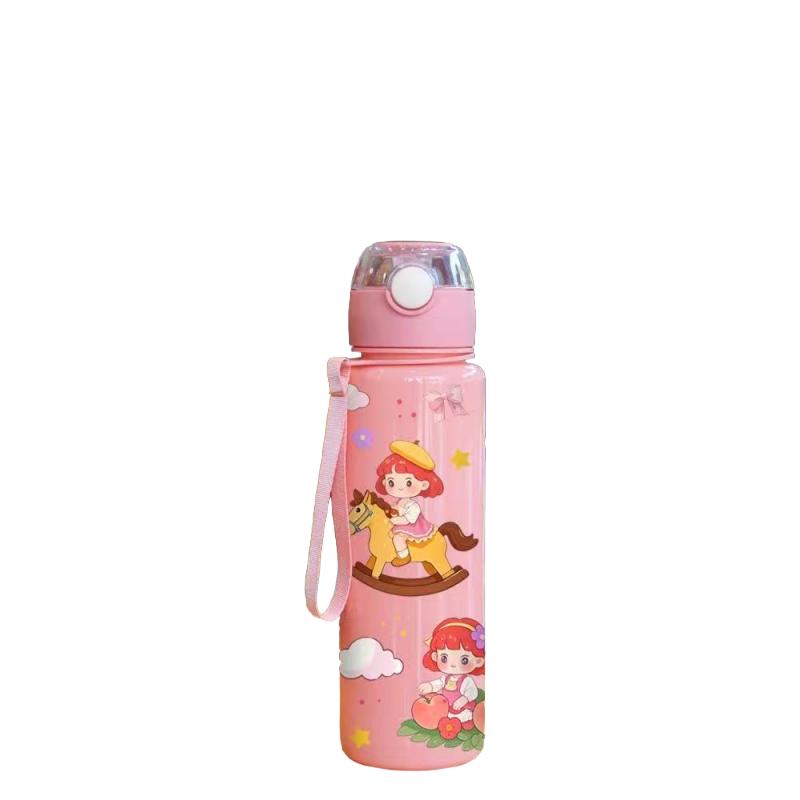 3D Printed Cartoon Cute High Appearance Plastic Water Cup 700ML Large Capacity Female Students Are Suitable for Daily School 700ml розовый