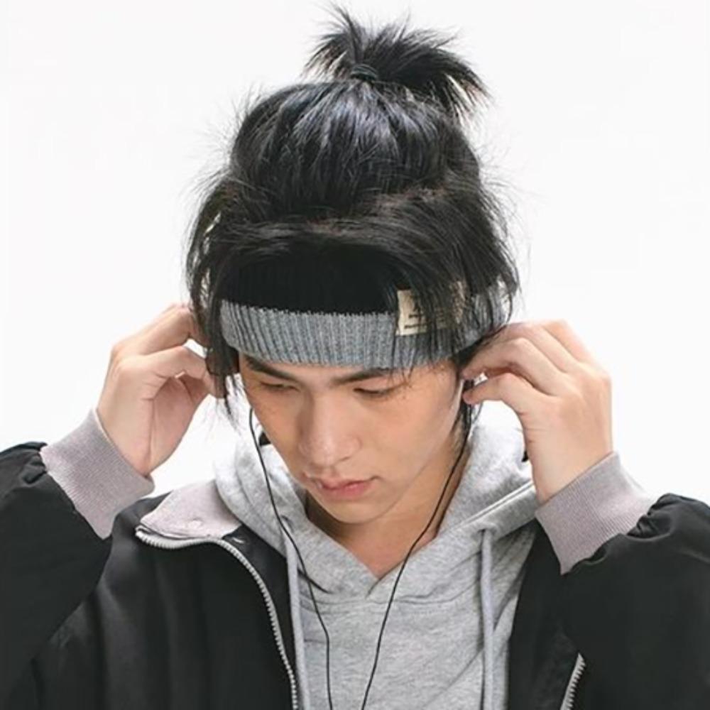 Stretchy Workout Headband Soft Contrast Color Headwrap Fashion Knitted Headband  Boys