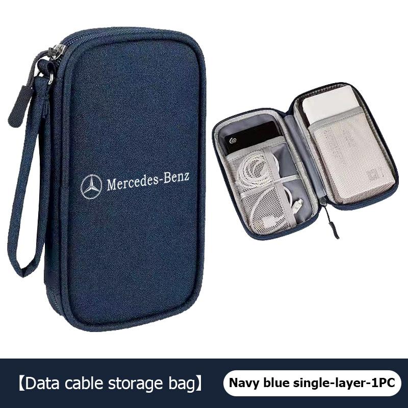 

For Benz Portable Digital Storage Bag Organizer Phone Charging Data Cable Storage Bag AMG CLA CLS C180 C200 W204 W205 Exclusive