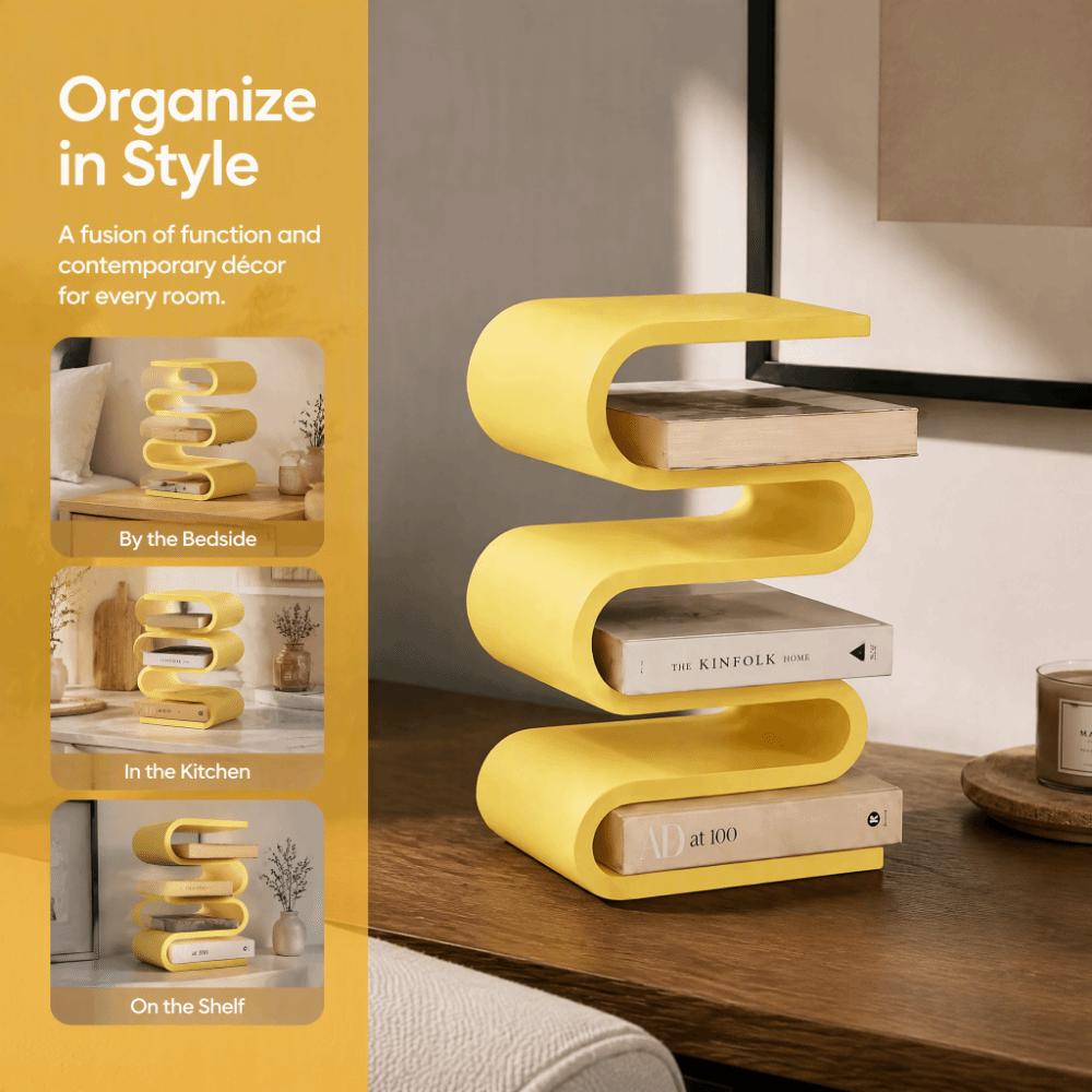 Multi-layer Book Shelf 3D Printed Desk Storage Rack Home Decor Vertical Book Holder Bedside Table