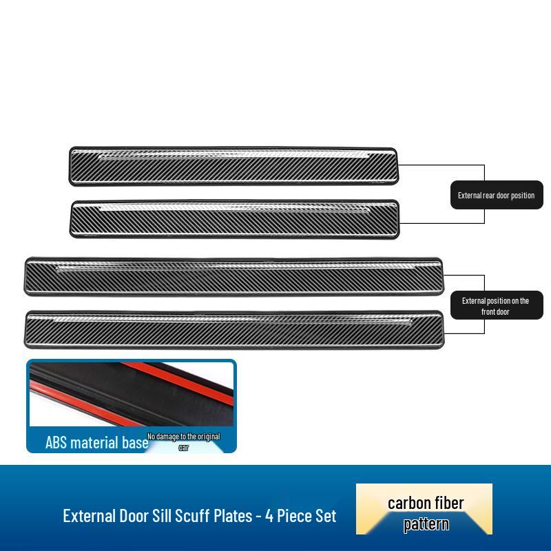 Door Sill Scuff Plates with Welcome Pedal Protection for 2023-2026 Ford Edge L Ford Edge 2023-2026